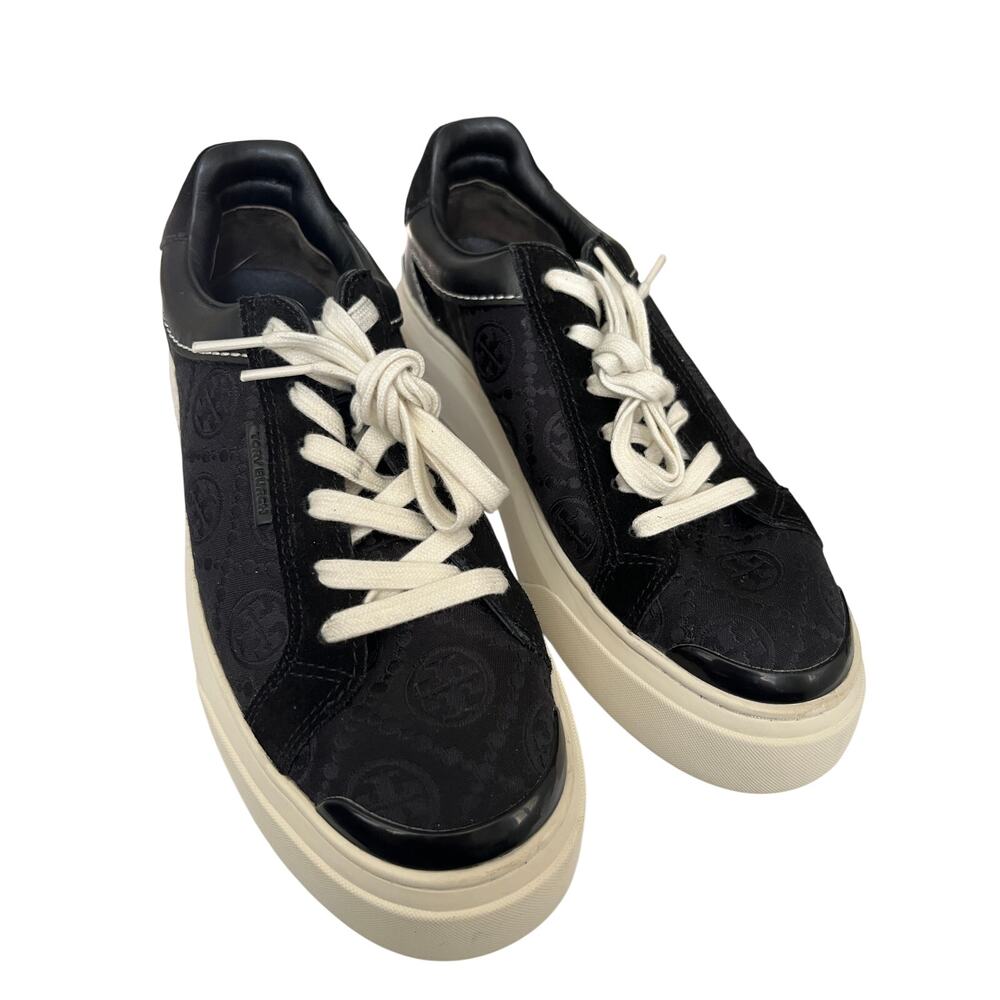 Tory Burch T Monogram Ladybug‎ Sneaker Everly Platform Black 9.5M